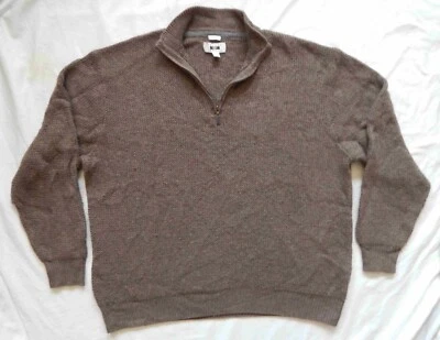 Knit Wool Brown Half Zip Turtleneck Sweater - 3XL Mens Joseph Abboud - Image 1 of 4