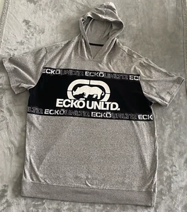 Ecko Unltd Herren Kurzarm Kapuzen Logo Grafik Shirt Gr. UNK Siehe Hinweise - Bild 1 von 8