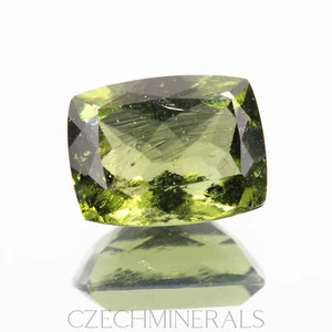 1.94ct MOLDAVITE RARE "POISONOS GREEN" faceted loose gem CUSHION 9X7MM #CM987 - Picture 1 of 4