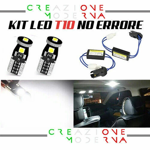 Coppia Led T10 con Resistenza Spegni Spia Posizione Canbus  No Errore targa luci - Immagine 1 di 1