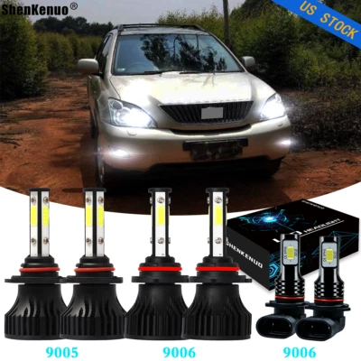 For Lexus RX300 1999 2000 2001 2002 2003 6X 6000K LED Headlight +Fog Light Bulbs - Image 1 of 4
