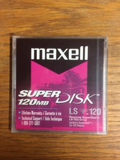 Maxell LS-120 120MB Superdisk Disk Requires LS-120 Super Disk drive DOS & WIN FM