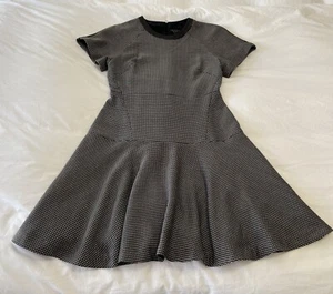 Rag & Bone | Women’s SZ 4 | Black White Watson Flared Career Dresses | Leather - Picture 1 of 11