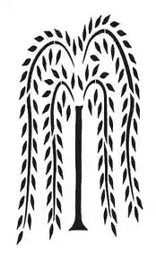 STENCIL Albero Salice Alto per Insegne Primitive Tessuto Tela Pareti Arredamento - Foto 1 di 6