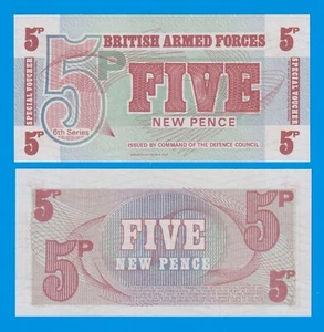 British Armed Forces 5 Pence P M47 1972 UNC 6th Series England UK Military M 47 - Picture 1 of 1