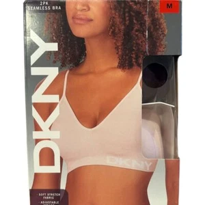 DKNY Women's T-Shirt Bra Set 2-Pack Medium Multicolor Adjustable Straps NIB - Picture 1 of 5