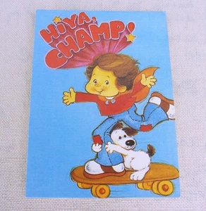Vintage American Greetings Happy Birthday Card HIYA CHAMP Boy Skateboard Dog - Picture 1 of 3