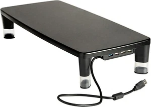Supporto monitor regolabile 3M + hub USB 4 porte, nero, supporta 33 libbre - Foto 1 di 2