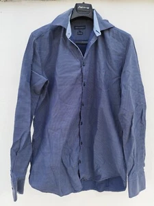 Gino Marcello Shirt Blue White patterned 41-42 Fitted Body Large - Bild 1 von 4