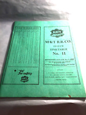 M-K-T Katy Railroad 1982 System Timetable No. 11   Vintage