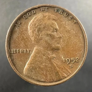 1952-S Lincoln Wheat Cent – Lightly Circulated - Picture 1 of 4