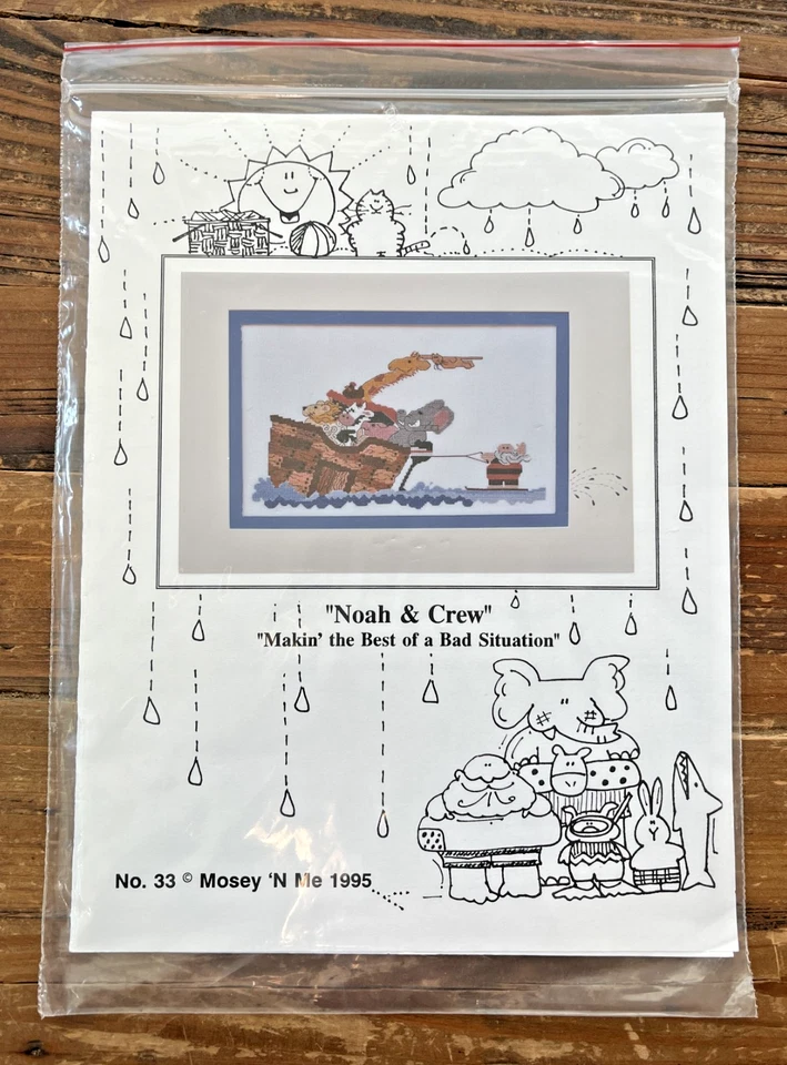 Mosey 'N Me Noah & Crew: Makin' the Best of a Bad Situation counted cross stitch - Image 1 of 4