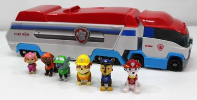 PAW Patrulla Canina Patrulla Semi-Camión Vehículo de Rescate Juego Figuras de Acción Lote Autobús NY Foto 1 de 4