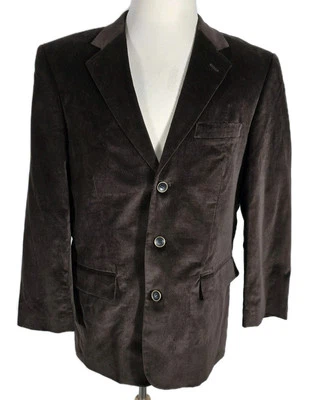 Haband мужской 40с коричневый цвет бархата 100% хлопок спортивное пальто Blazer S1 - Изображение 1 из 4