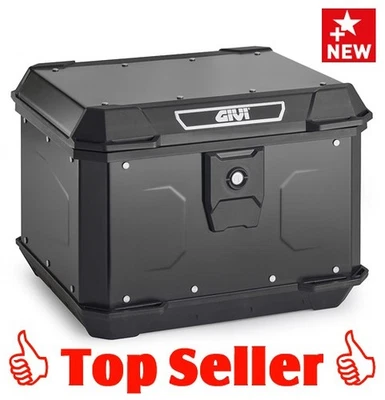 GIVI ALP44B Alpina, erster Aluminium Monolock Koffer, schwarz, 44l, inkl. Platte