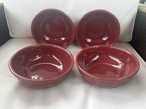 4 Longaberger gewebte Traditionen Keramik Paprika 6" Müsli/Suppenschüsseln ~ KOSTENLOSER VERSAND - Bild 1 von 3