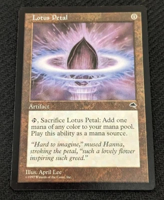 MTG Lotus Petal TEMPEST English Card Used Light Scratches - Image 1 of 4