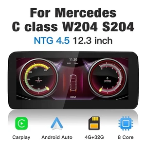 12.3" Android Carplay GPS Stereo Touchscreen for Mercedes W204 NTG 4.5 2011-2014 - Picture 1 of 14