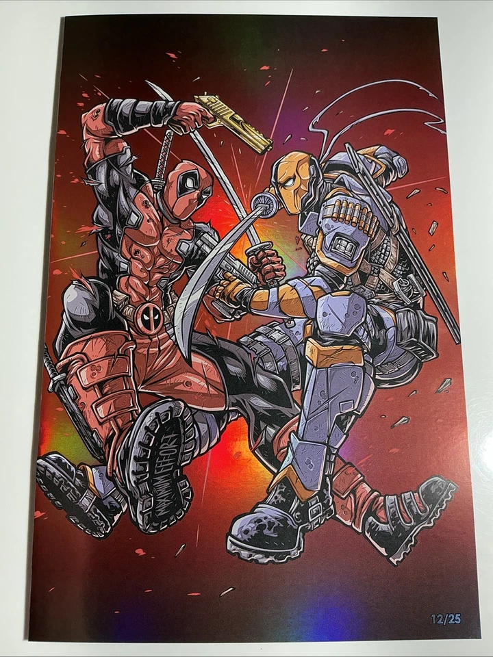 Deadpool Vs Deathstroke Kickstradomis Artbook SDCC 2025 Exclusivo #12/25 Foil - Imagem 1 de 4