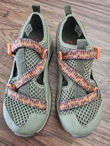 Chaco Odyssey Kids Junior Sandals Size 1 Green/Tan and Orange Buckle Closure... - Picture 1 of 7