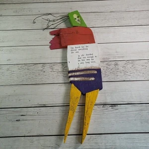 BRIAN ANDREAS Folk Art MR RIGHT Wood Sculpture STORY PEOPLE 2004 No 63 Signed - Picture 1 of 12