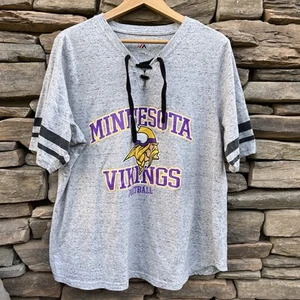 Majestic Minnesota Vikings Womens Short Sleeve shirt 2XL Drawstring - Picture 1 of 8
