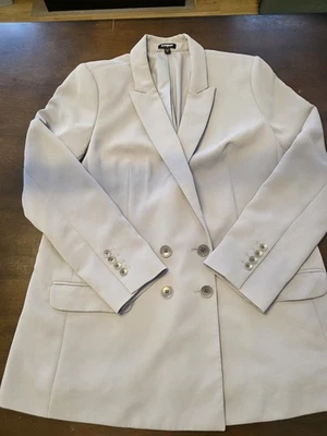 Jaqueta Blazer Express Peito Duplo Cinza Grande Nova Nunca Usada Terno de Carreira - Imagem 1 de 4