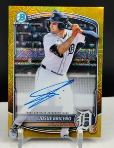 Josue Briceno #/50 AUTO GOLD Mojo Refractor 2025 Bowman Chrome 1st Detroit Tiger - Picture 1 of 2