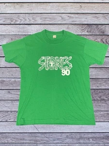 Vintage 1990 Screen Stars Single Stitch STOKES 90 T-Shirt Grün XL Made In USA - Bild 1 von 8