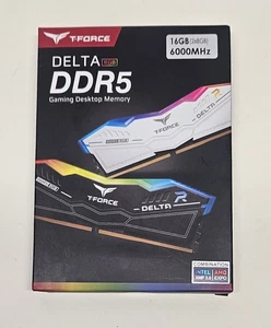 New (White)T-Force Delta RGB DDR5 Ram 16GB (2x8GB) 6000MHz FF7D516G6000HC38ADC01 - Picture 1 of 6