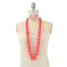 New Rara Avis Iris Apfel Chained Resin Chain Linked Link Necklace Earrings Pink
