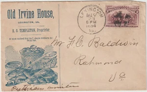 Cubierta de casa Lexington VA 1894 2c #231 Illus Old Irvine (B25) - Imagen 1 de 2