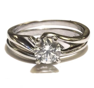 GIA 14k white gold .71ct I1 K Natural round diamond engagement ring wedding 3.3g - Picture 1 of 11