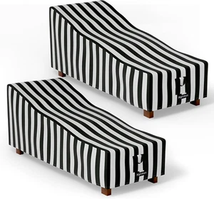 2Pcs Outdoor Chaise Lounge Covers - Patio Chaise Lounge Covers Waterproof Heavy - Picture 1 of 12