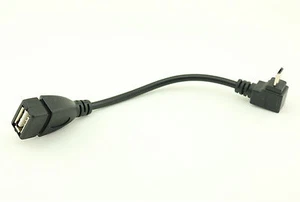 90° UP Angle OTG Micro USB B Male to USB 2.0 A Female Data Charge Adapter Cable - Picture 1 of 5