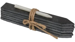 Pflanzenstecker Kräuterschilder aus Schiefer mit Kreide zum Beschriften 6er Set - Picture 1 of 4