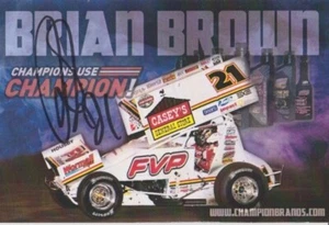 2017 Brian Brown signed Champion Oil World Of Outlaws Sprint PRI Show Hero Card - Picture 1 of 1