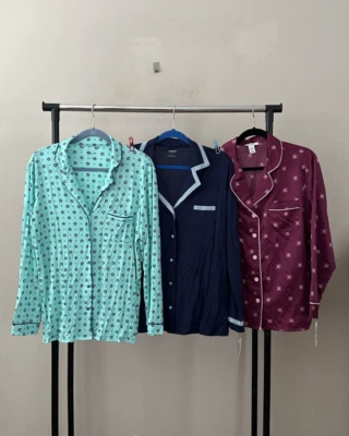 NWT! Lot of 3 Alfani Sz L Long Sleeves Soft Knit Notch Collar Pajama Top Bundle - Image 1 of 4