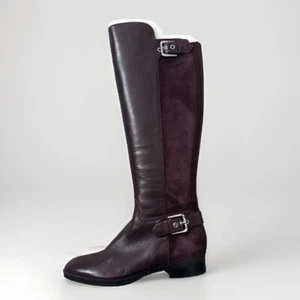 Marc Fisher Knee High Leather Riding Boots Sz5M Oxblood Burgundy Equestrian 90s - Picture 1 of 12