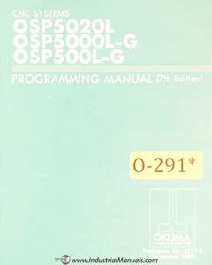 Okuma OSP5020L, OSP5000L-G OSP500L-G, CNC Systems Programming Manual 1989 - Picture 1 of 5