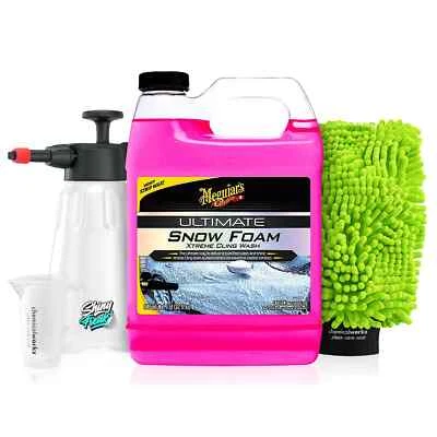 SHINY FREAKS Juego de champú para coche Meguiar's Ultimate Snow Foam (946 ml) incl. pulverizador de espuma