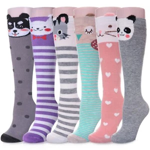 Girls Knee High Socks Kids Long Boot Socks Cozy Fun Animal Warm Cotton Socks ... - Picture 1 of 6