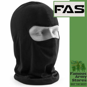Balaclava Black Microfibre Facemask Motorcycle Ski Under Helmet Warmer Breath - Picture 1 of 5