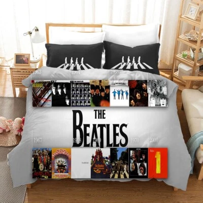 3D The Beatles Poster Quilt Cover Set Duvet Cover Bedding Pillowcases - Image 1 of 4