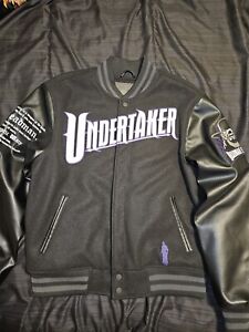 Exclusive Undertaker Varsity Jacket Black Purple Mens Medium New WWE X SP ⚰️☠️🪦