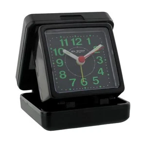 Wm.Widdop Compact Square Travel Alarm Clock Fold Up Alarm Clock - Picture 1 of 4