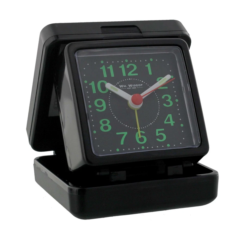 Wm.Widdop Compact Square Travel Alarm Clock Fold Up Alarm Clock - Image 1 of 1