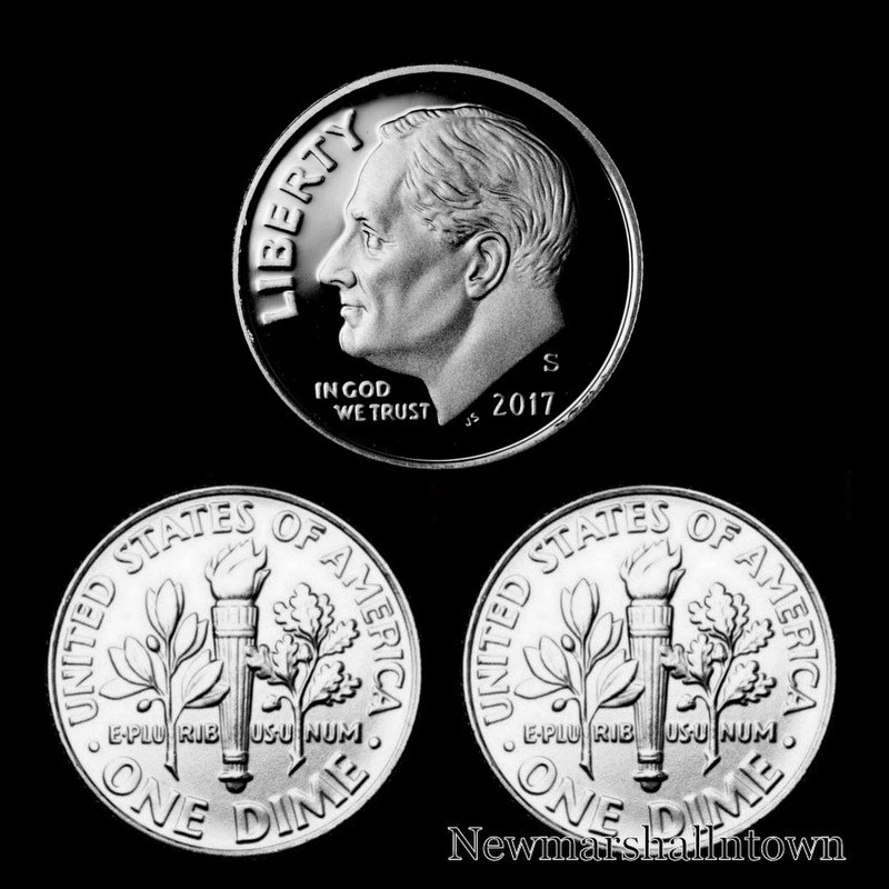 2017 P+D+S  Roosevelt Dime Mint Proof Set ~ PD U.S. Coins from Bank Rolls  - Image 1 of 1