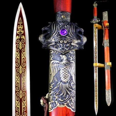 Espada China KungFu Dao Afilada WuShu/TaiChi Han Tang Sable Fénix Batalla Jian Foto 1 de 4