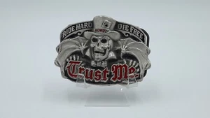 Ride Hard Die Free Trust Me Great American Products Belt Buckle Skull Vintage  - Picture 1 of 7